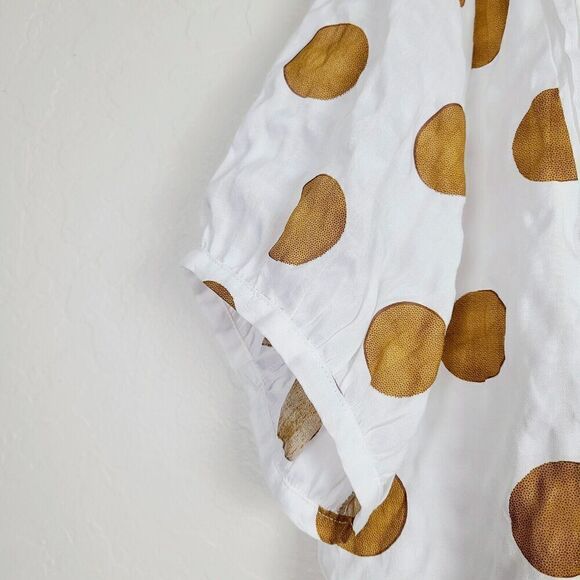 NWT Roolee Mom Dress White Gold Polka Dot Printed Lined Midi Size XXL Back Zip - Picture 4 of 8